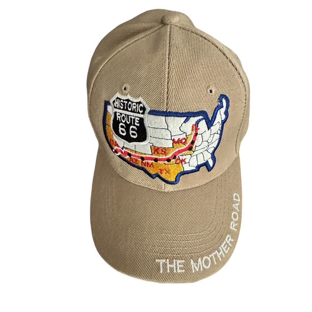 US ROUTE 66 The Mother Road Truck CAP HAT Beige OSFM